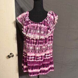 FADED GLORY Tie-Dye Blouse Size L(12-14)